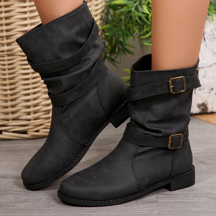 Fashion Plus Size Mid Short Boots Women foto 3