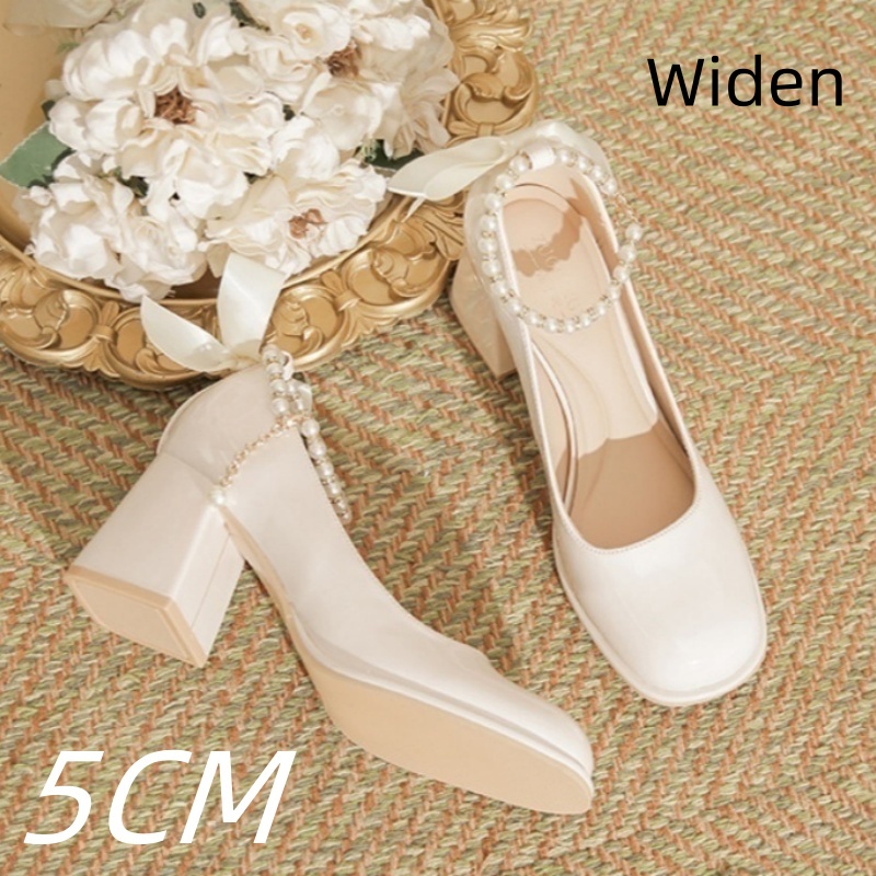 Mary Jane Shoes Pearl Ribbon Patent Leather Fairy Style foto 3
