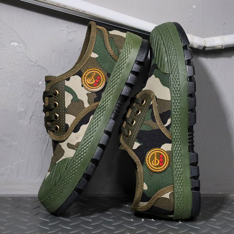Men's Spring Breathable Outdoor Work Non-slip Wear-resistant Low-top Camouflage Training Shoes foto 2