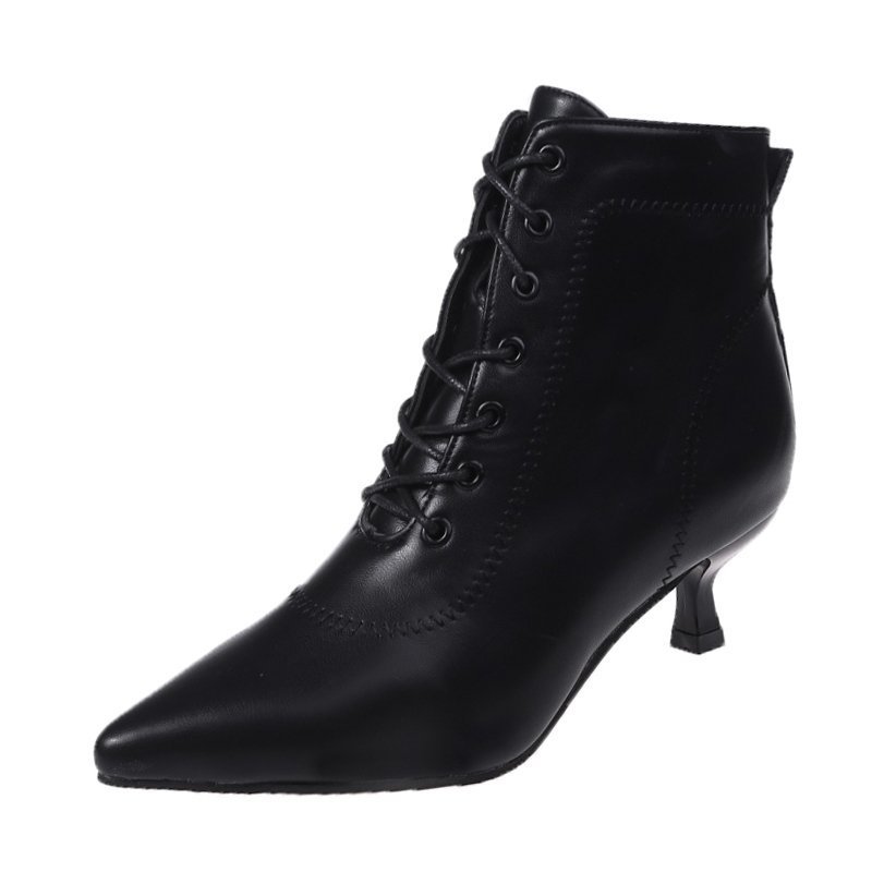 Womens Versatile Fashionable Pointed-toe Stiletto Boots foto 3