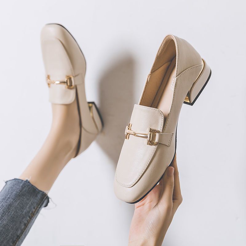 Real Soft Leather British Style Leather Shoes Women foto 5