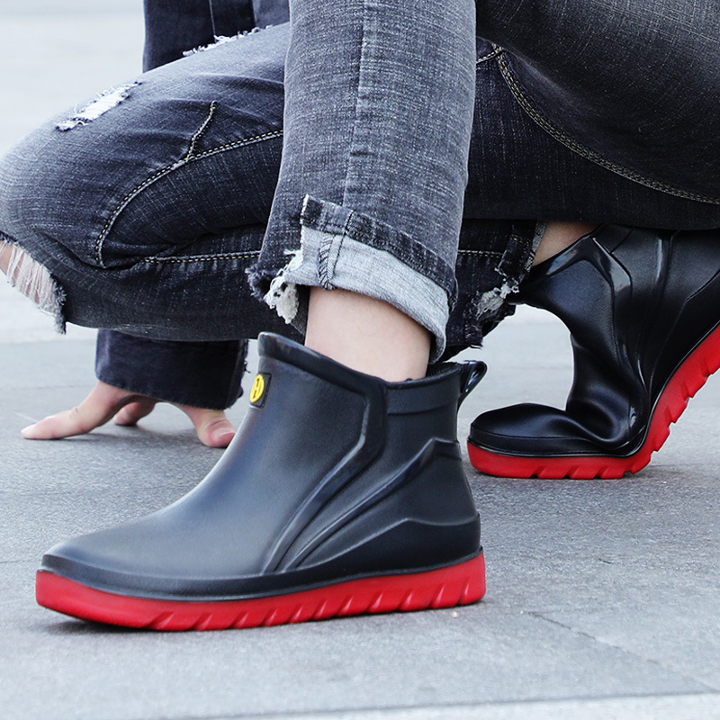 Men's Fashion Personalized Rain Boots Fleece-lined Warm foto 2