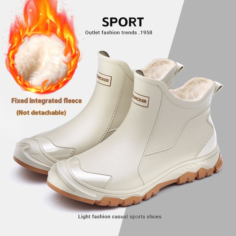 Men's Oversized Rain Boots With Short Sleeves For Winter