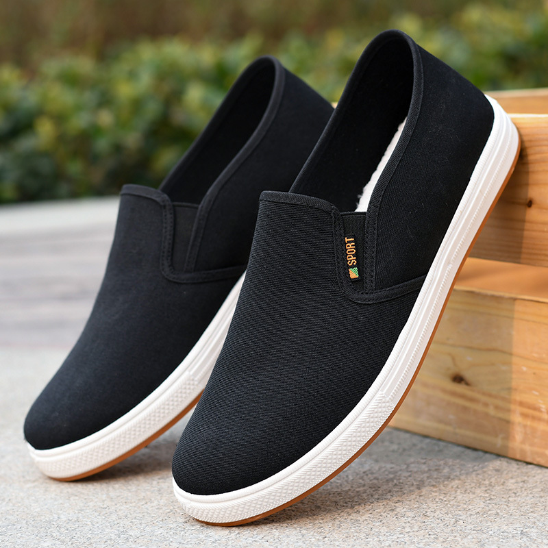 Low-top Men's Cloth Shoes Men's Slip-on Canvas foto 4