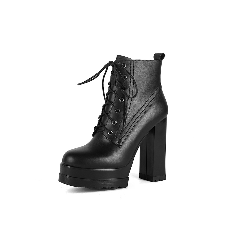 Women's Chunky Heel Waterproof Platform High Heel Boots foto 5