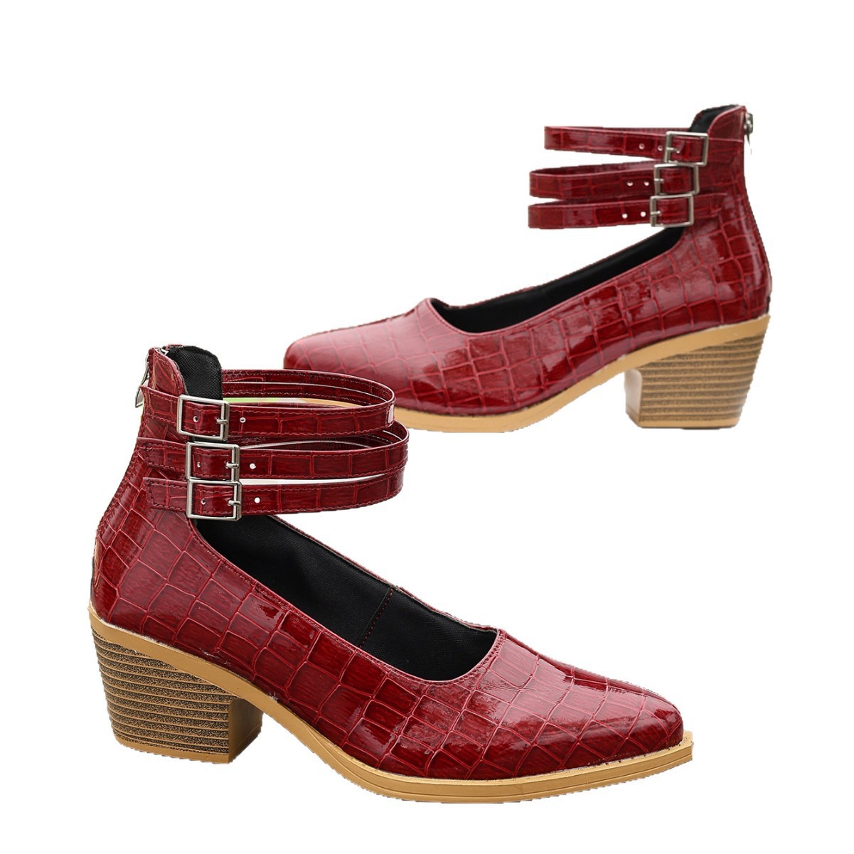 Women's Fashion Plus-Size Zipper High-Heel Pumps foto 2