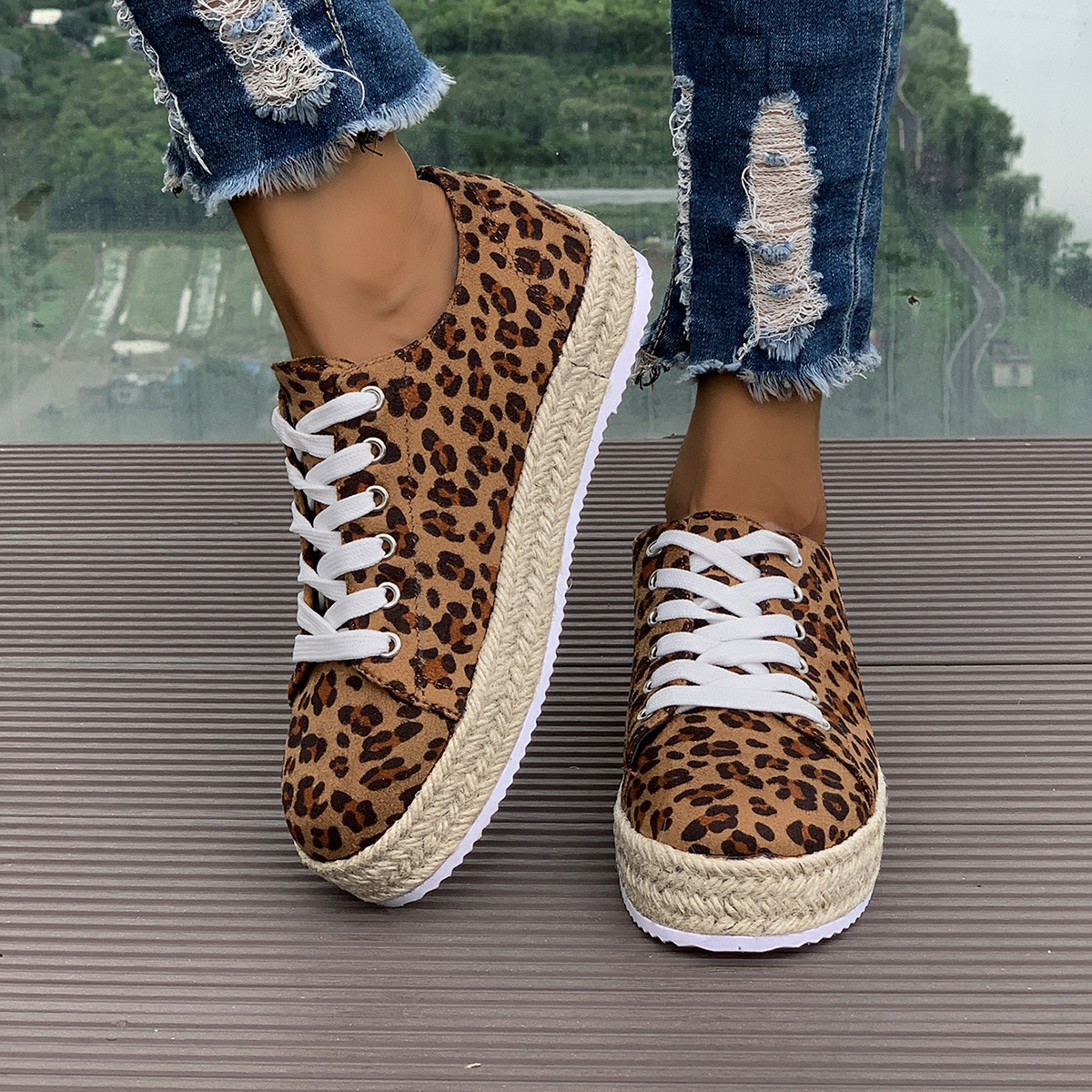 Leopard-print Casual Women's Shoes