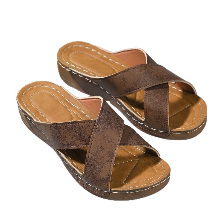 Women's Cross Wedge Platform Beach Casual Sandals foto 5