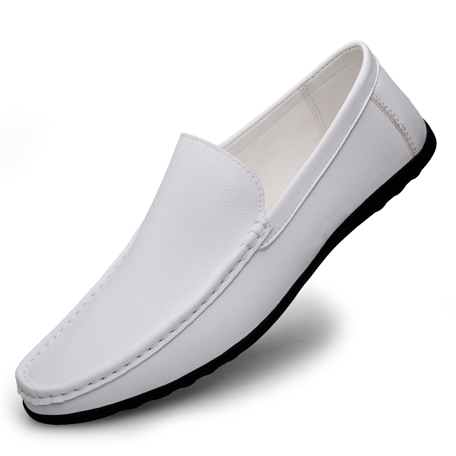 Men's Casual Style Loafers Low-top Soft Bottom White foto 2