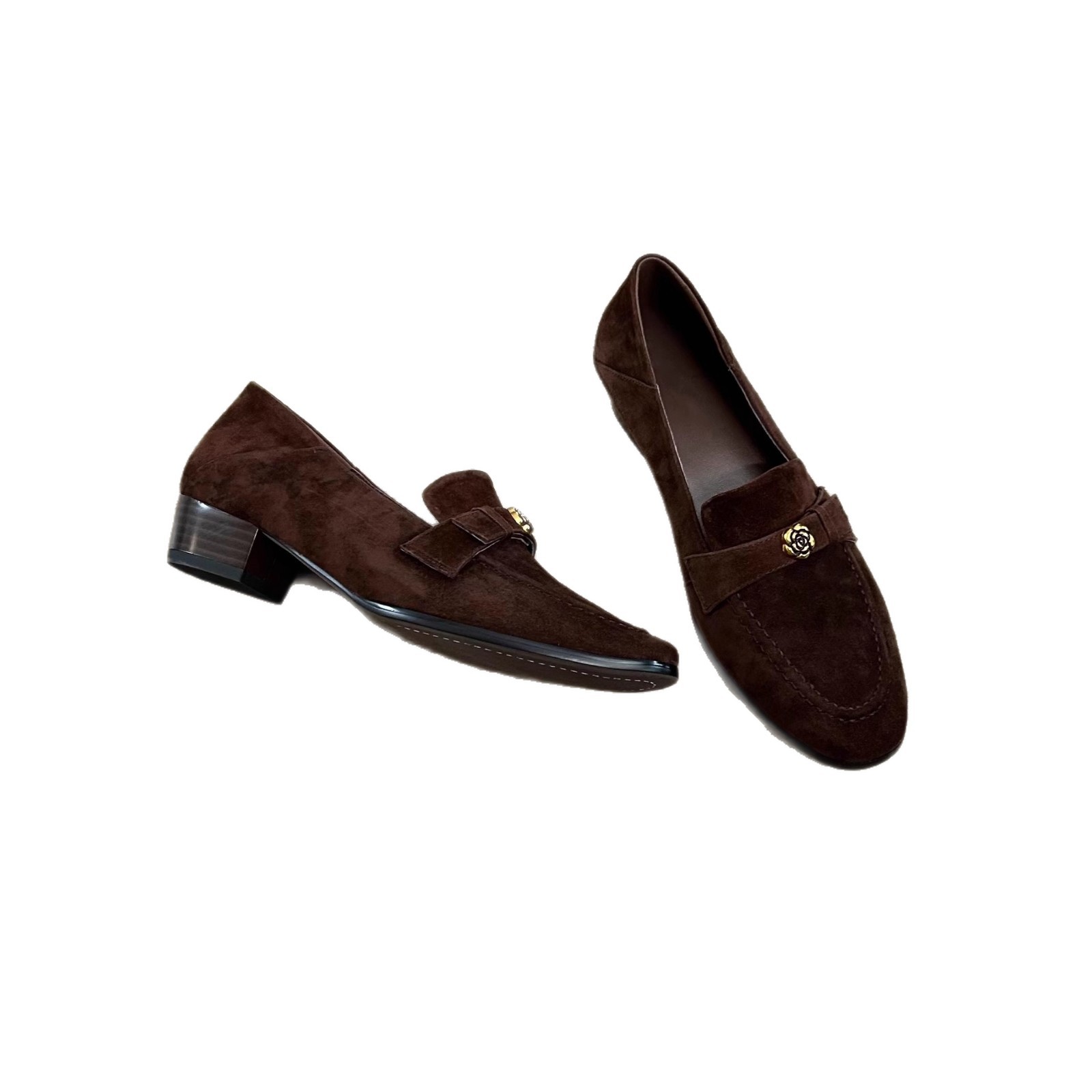 Retro French Camellia Loafers For Women foto 4