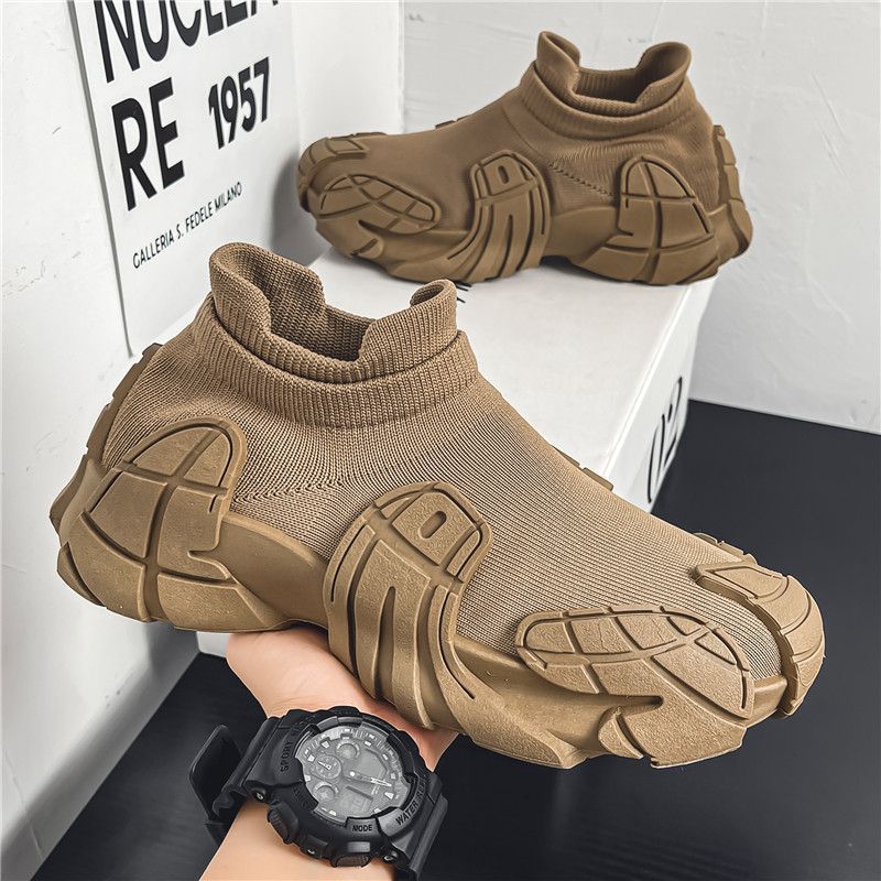 Fashion Lace Up Sock Shoes Men's Personalized Lightweight Running Walking Sneakers Thick Bottom Sneakers foto 4