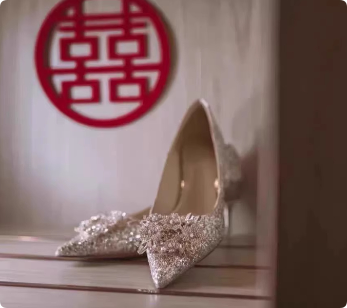 Xiuhe Wedding Dress, Two Wearing Crystal Shoes, Bridal Shoes, Female foto 5