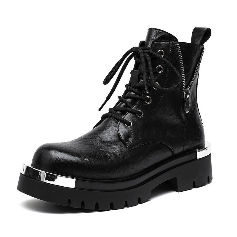 British-style Vintage Fashion Mens Side-zip Boots foto 5