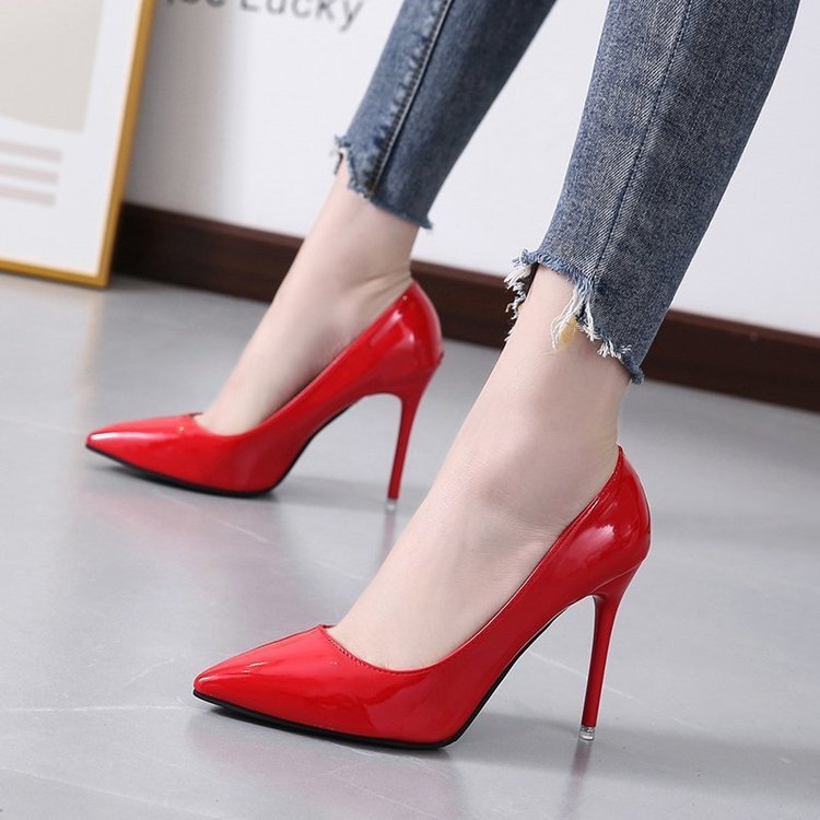 Pointed Stiletto Low-cut Heel Shoes Plus Size Women foto 3