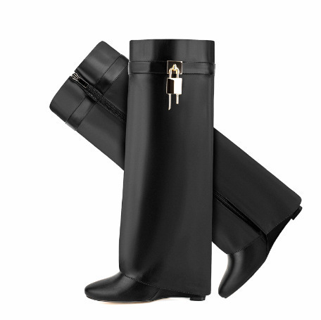 Womens High-heeled Boots With An Oval Toe And A Side Zipper foto 2