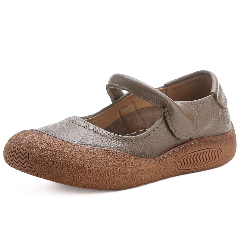 Womens Retro-style Flat Round-toe Soft-soled Shoes foto 3
