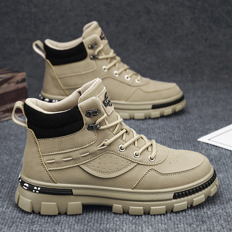 British Style Retro Trendy Workwear Thick-soled Non-slip Wear-resistant High-top Martin Boots foto 3
