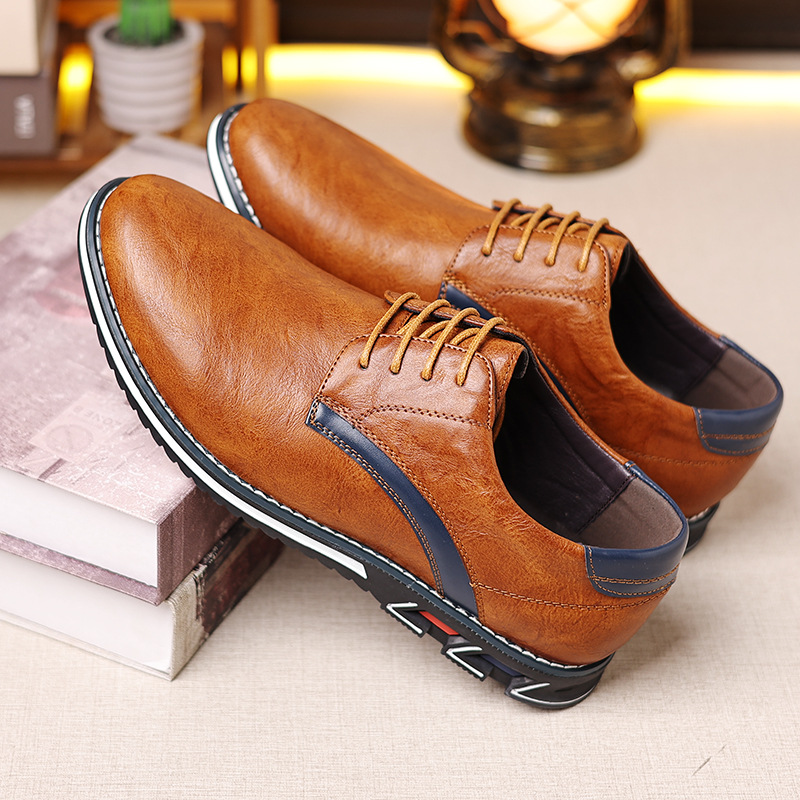 Lightweight casual leather shoes with straps for all seasons foto 2