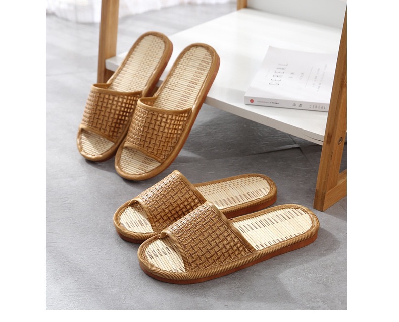 Soft Bottom Couple Straw Mat Slippers foto 4