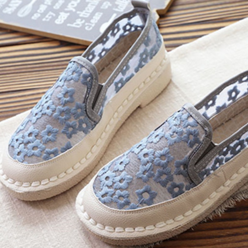 Fairy-style Lace Breathable Floral Fisherman Shoes For Women foto 2