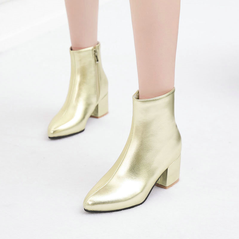 New Stylish Women's Ankle Boots With Zippers foto 2