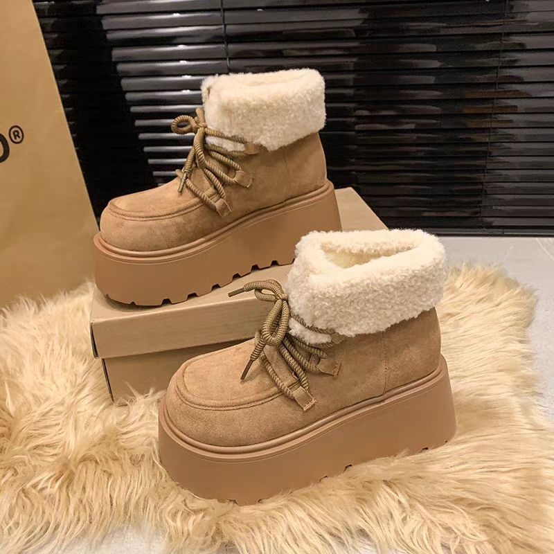 Short Fleece-linedHeight-increasing Snow Boots With A Chunky Sole And A Roomy Toe Box foto 2