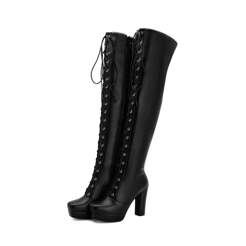 Womens Over-the-knee Boots With Ultra-high Heels And A Square Toe foto 2