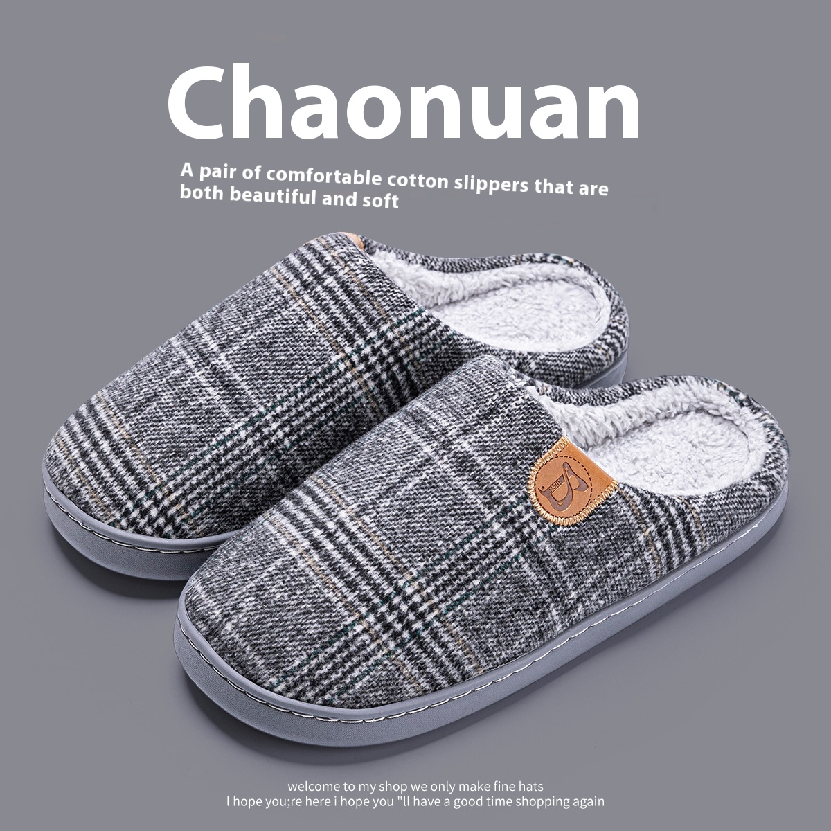 Cotton Slippers Men's Winter Indoor Home foto 4
