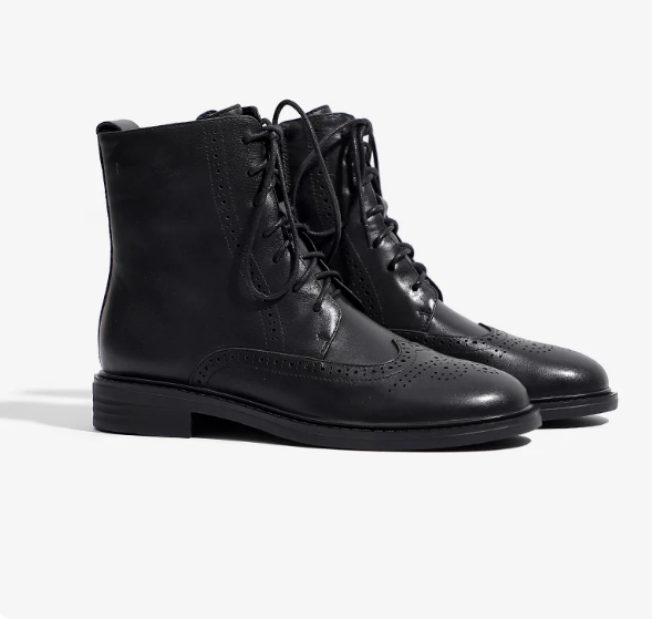 British-style Lace-up Vintage French-style Ankle Boots foto 2