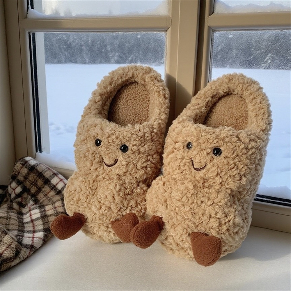 Home Thermal Cotton Slippers Women's Plush Confinement Shoes foto 2
