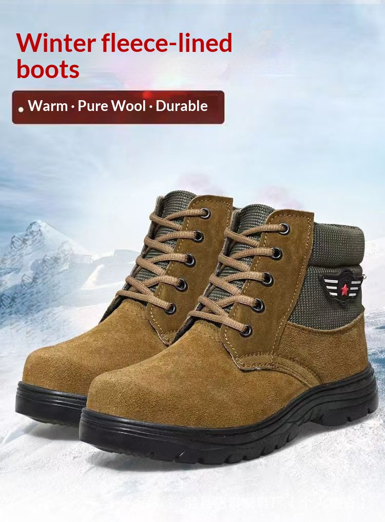 Mens Sheepskin-Trimmed Thermal Cotton Boots foto 4