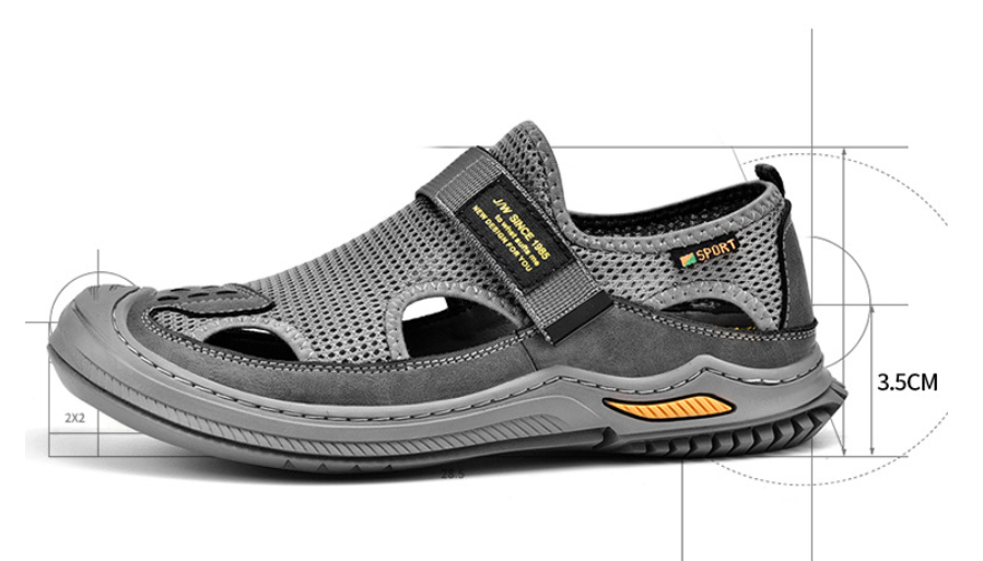 Fashion New Cowhide Men's Casual Mesh Shoes foto 3