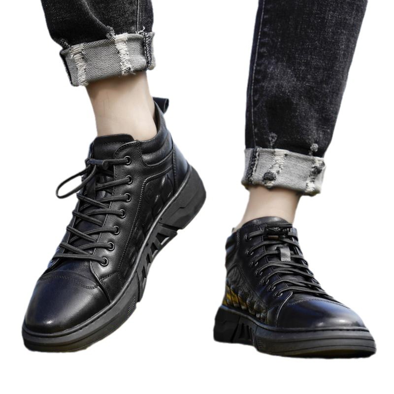 Pure Color Tied Trendy Wild Youth Men's Shoes foto 3