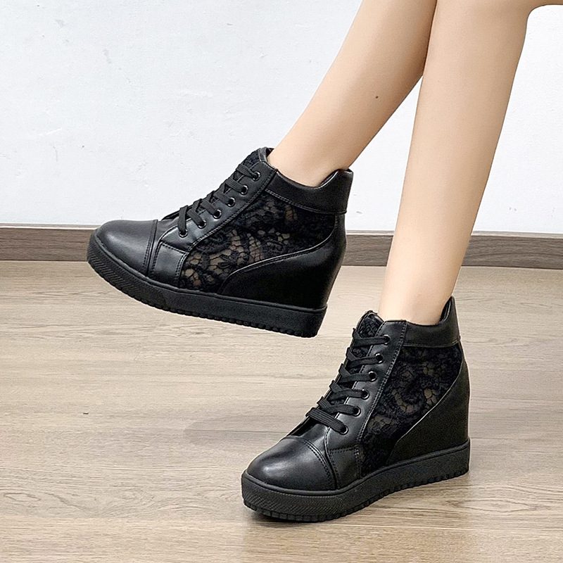 Women's Hidden Heel Platform Hollow Lace Sneaker foto 4