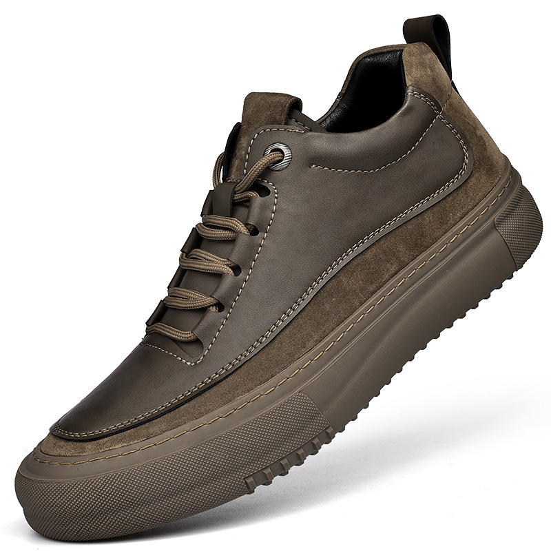 Genuine Leather Thick Bottom Soft Bottom Fashion Sports And Leisure Board Shoes foto 2