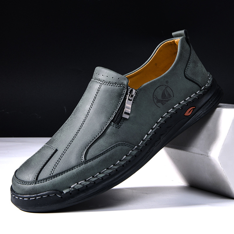Mens Lace-up Leather Outdoor Casual Shoes foto 2