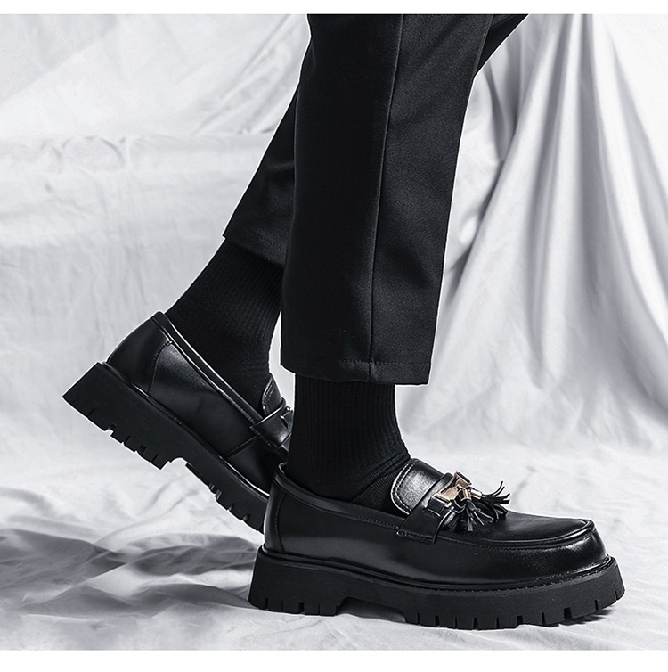 Men's Shoes British Style Black Leather Shoes foto 4