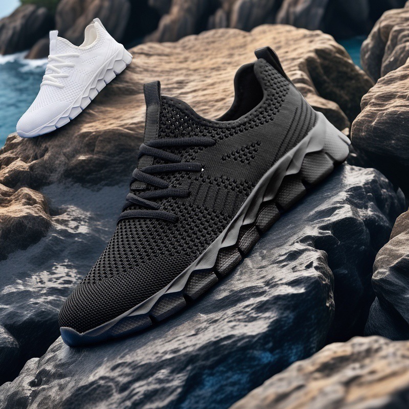 Breathable Mesh Shoes With Soft EVA Soles Lightweight Mens Shoes foto 3
