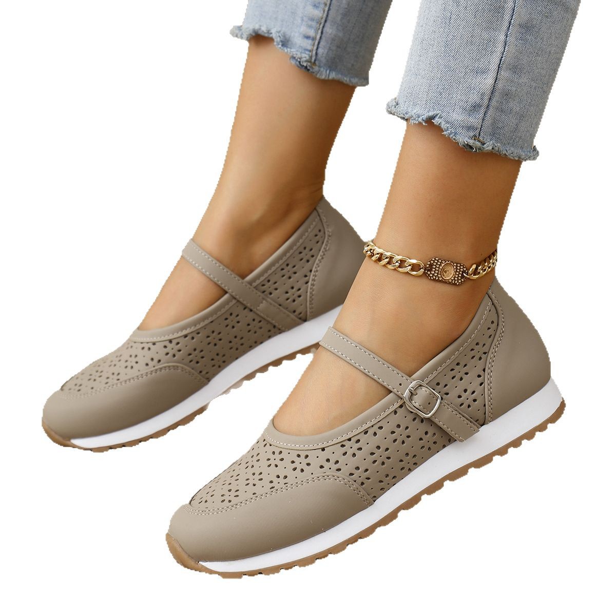 Hollow Out Breathable One Pedal Casual Sports Single-layer Shoes foto 3