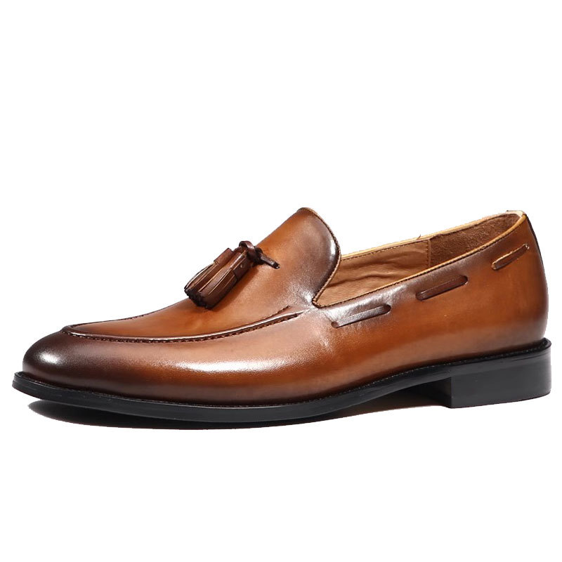 Men's Business Casual Handmade Genuine Leather Shoes foto 3