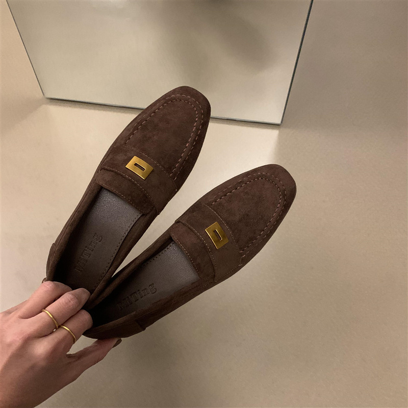 Fashion Women British Loafers Square Toe Gommino foto 2