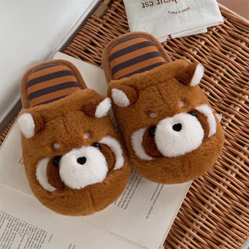 Womens Cartoon Cute Warm Fuzzy Slippers