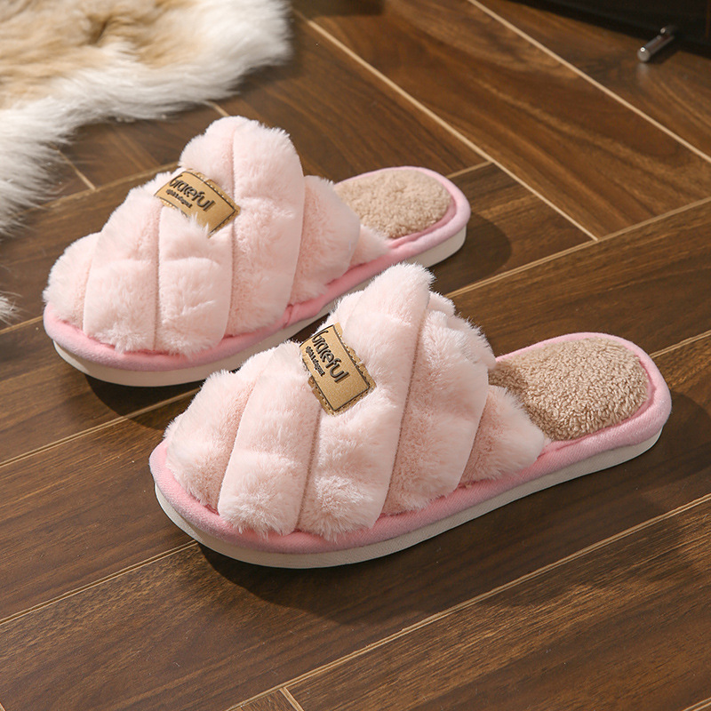 Cute Thick Bottom Interior Home Non-slip Plush Warm Cotton Slippers foto 2
