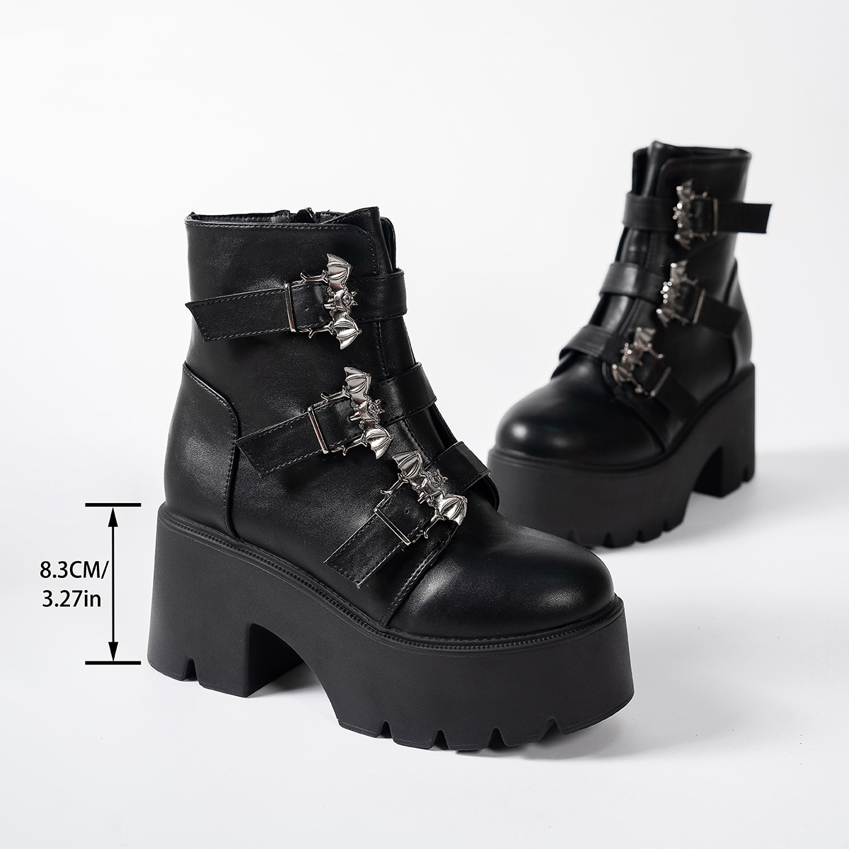 Women's Thick-soled Ankle Boots With Belt Buckle Decoration foto 5