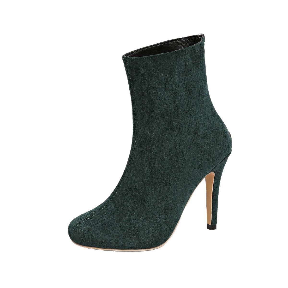 Womens Stylish Figure-flattering Suede High-heeled Ankle Boots foto 2