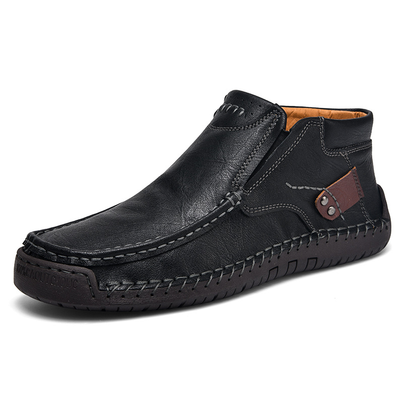 Flat Handmade Leather Shoes Spring High-top Plus Size foto 3