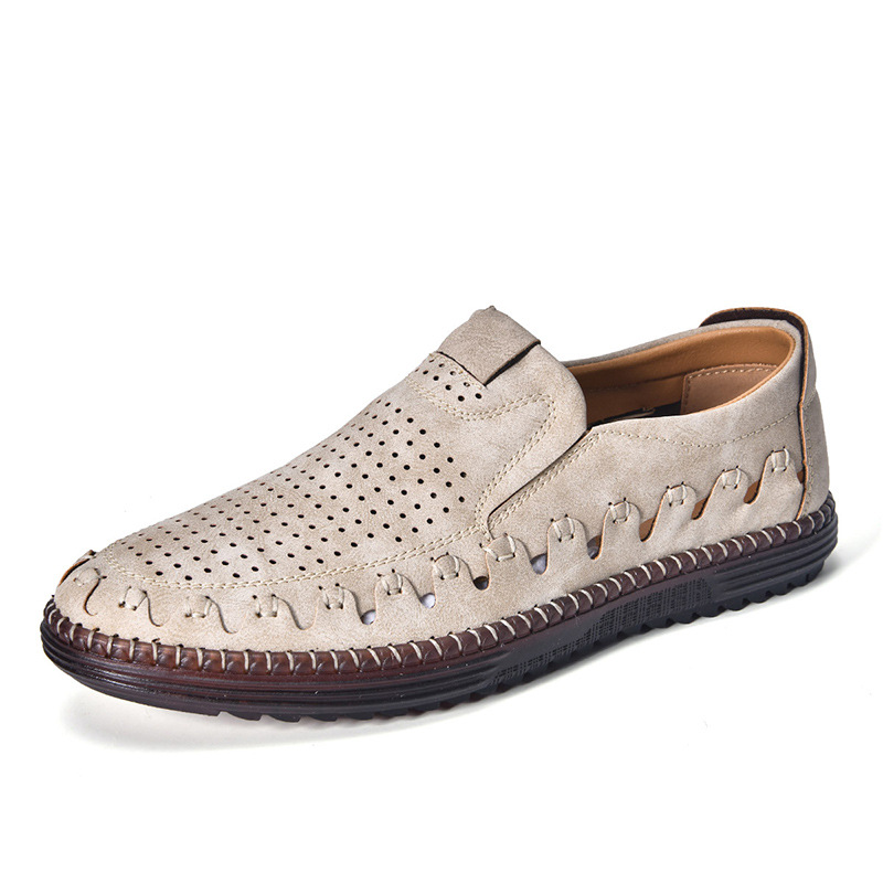 Men's Outdoor Casual Shoes Slip-on Flat Handmade Leather Shoes foto 5