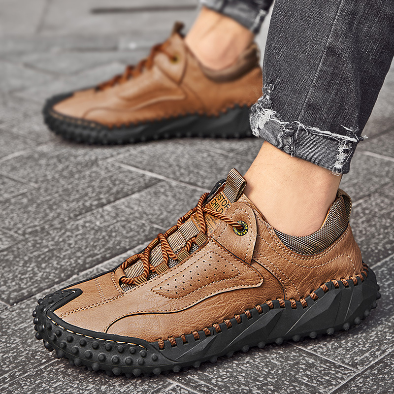 Lace-up Leather Men's Casual Shoes Plus Size foto 4