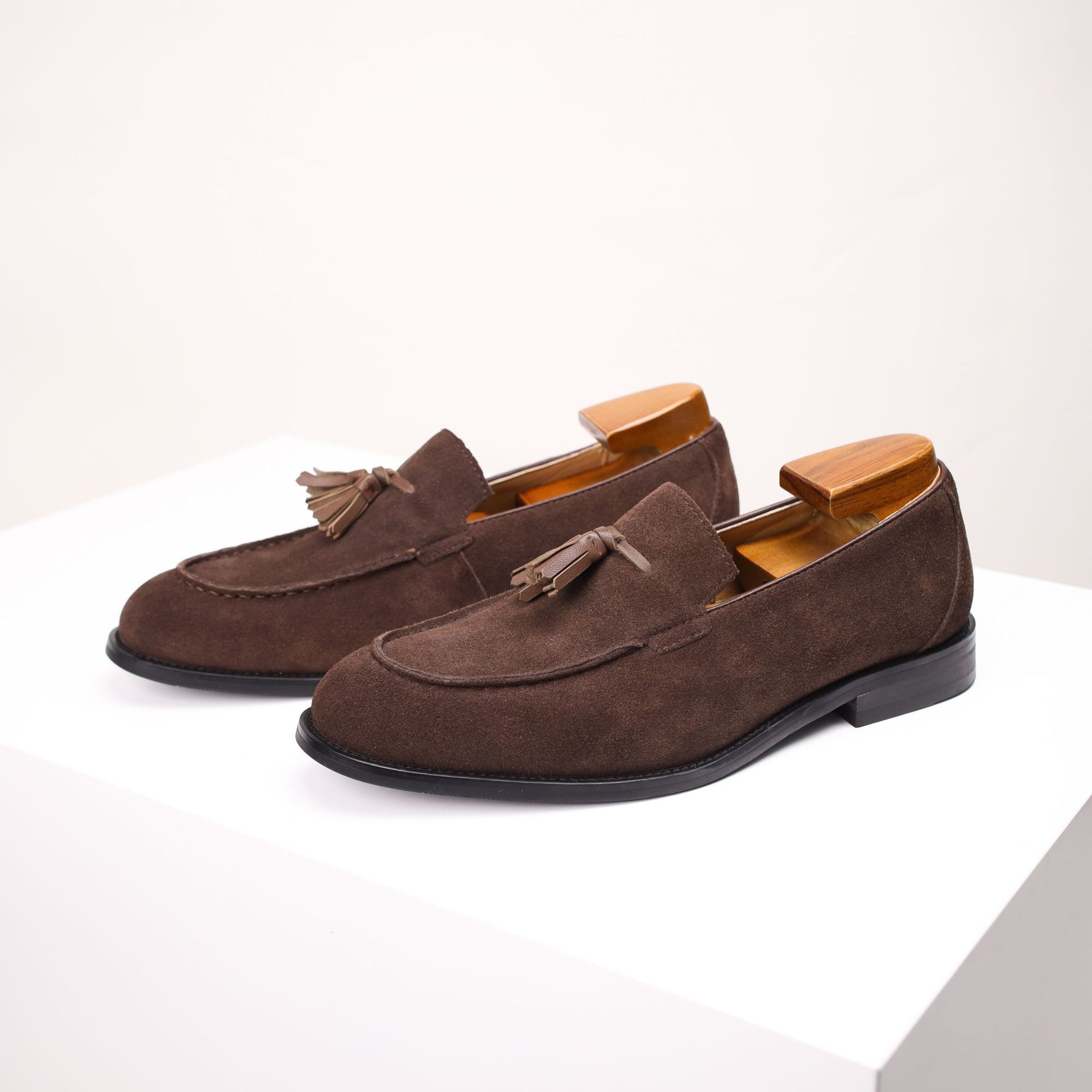 Lazy Slip-on British-style Suede Business Loafers Mens Fashion Shoes foto 5