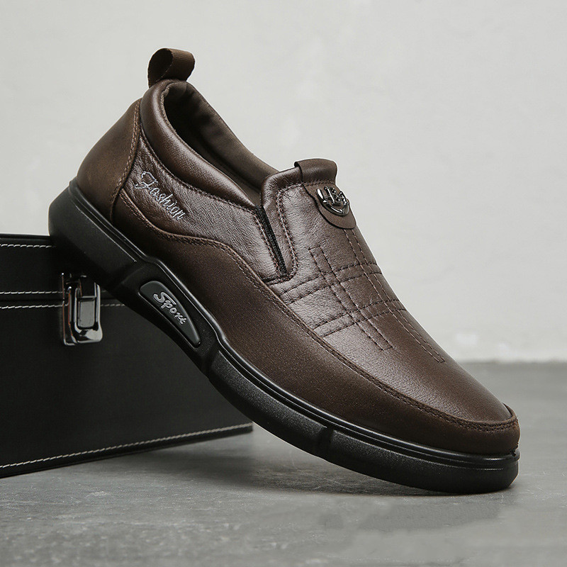 Men's Leather Shoes Daddy's Shoes For Middle-aged And Elderly People Soft Bottom foto 2